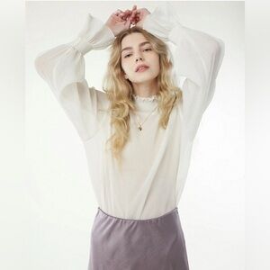 New Oak + Fort Mockneck Blouse size M